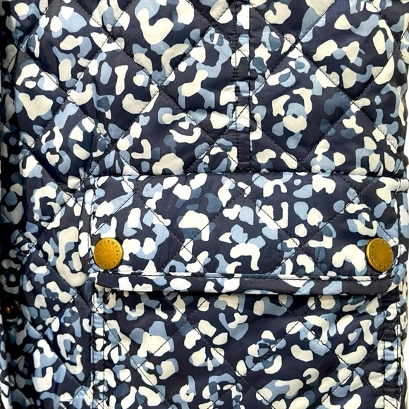 Talbots Blue Quilted Puffer Vest | Animal Print | Lightweight Fall Layer | Small - Picture 6 of 11